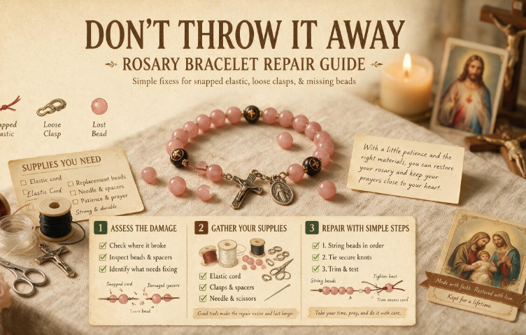 Broken Rosary Bracelet